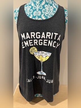 Margarita Emergency Graphic Tank Top - Black